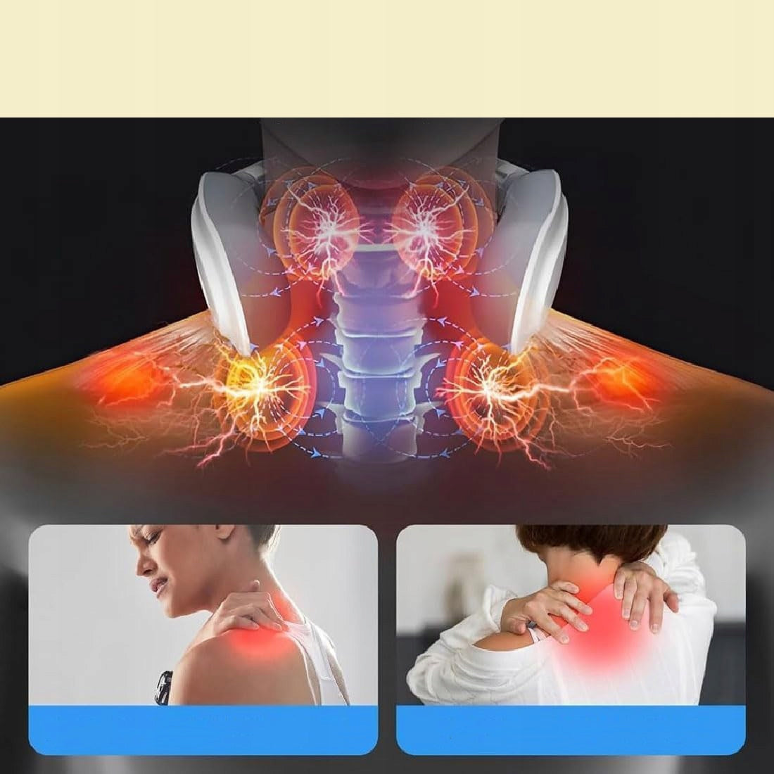 Impulsinis kaklo masažuoklis su šildymu, 6 režimai – nuotrauka 8